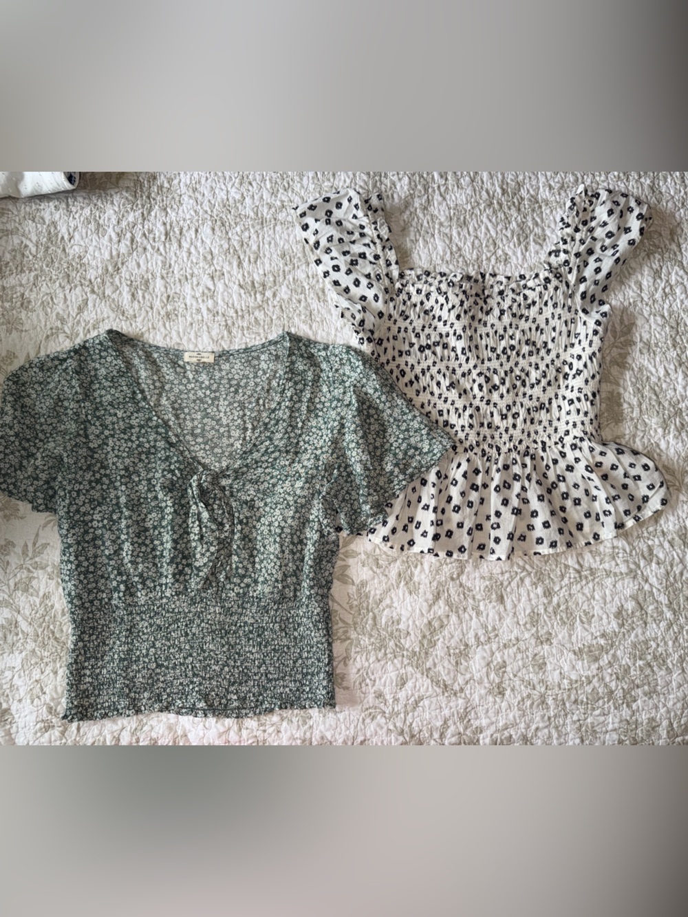2 Stitch Fix rouched smocked tops in size medium.  New without tags.